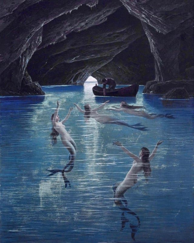 Hermann David Salomon Corrodi Fisherman And Mermaids In The Blue Grotto museum quality