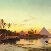 Hermann David Salomon Corrodi On The Banks Of The Nile Giza Beyond