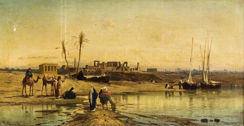 Hermann David Salomon Corrodi On The Banks Of The River museum quality