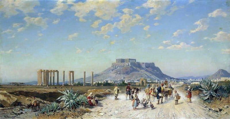 Hermann David Salomon Corrodi The Acropolis Athens museum quality