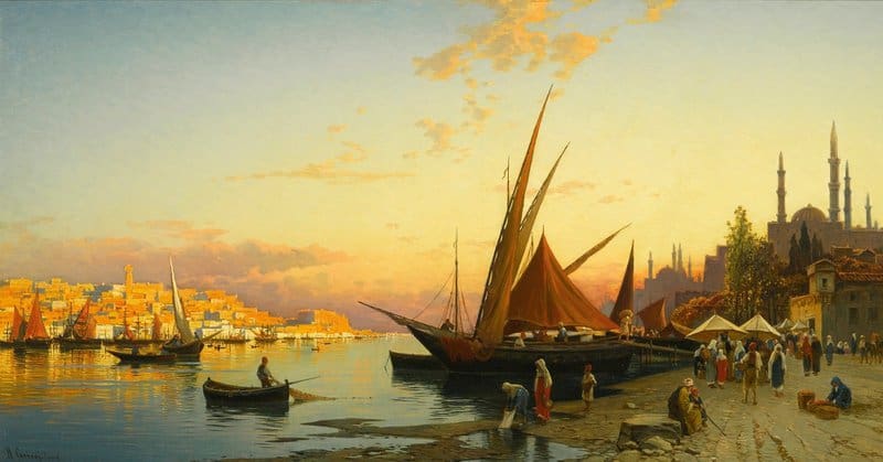 Hermann David Salomon Corrodi The Golden Horn Constantinople museum quality