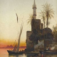 Hermann David Salomon Corrodi The Nile At Sunset