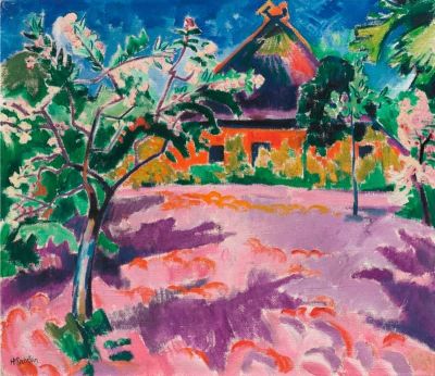 art oil painting reproduction of  Hermann Max Pechstein Fruhlingsblute Spring Blossom 1919 museum quality handmade