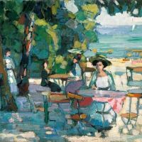Hermann Stenner Cafe Garden Lake Ammer 1911