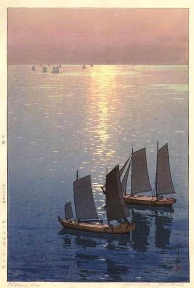 art oil painting reproduction of  Hiroshi Yoshida Glittering Sea 1926 museum quality handmade