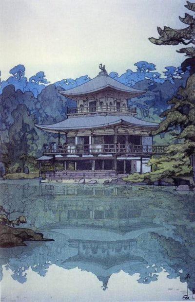 art oil painting reproduction of  Hiroshi Yoshida Temple Of The Golden Pavilion museum quality handmade
