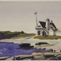 Hopper Coast Guard Station Two Lights Maine Hand Painted Reproduction