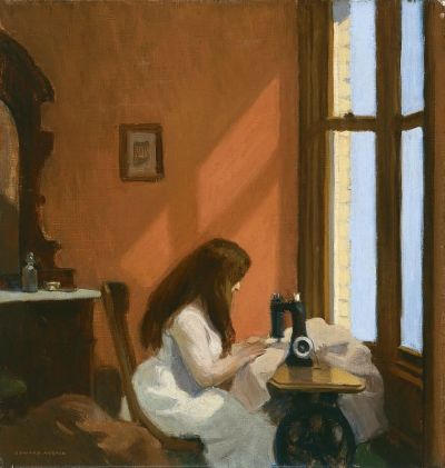 art oil painting reproduction of  Hopper Girl At Sewing Machine museum quality handmade