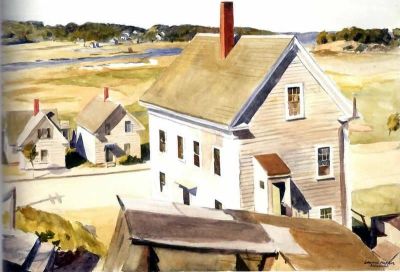 art oil painting reproduction of  Hopper House By Squam River Gloucester museum quality handmade
