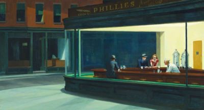 art oil painting reproduction of  Hopper Nighthawks museum quality museum quality handmade