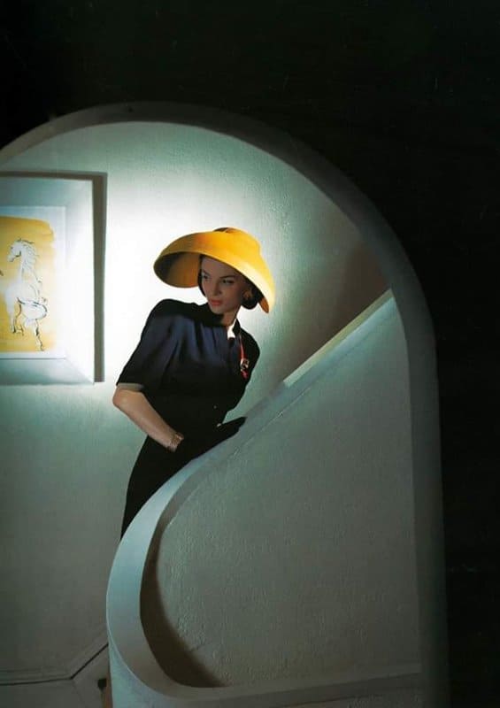 Horst Paul Albert Bohrmann Model Wearing Yellow Felt Hat Taken For Vogue - 1943 museum quality