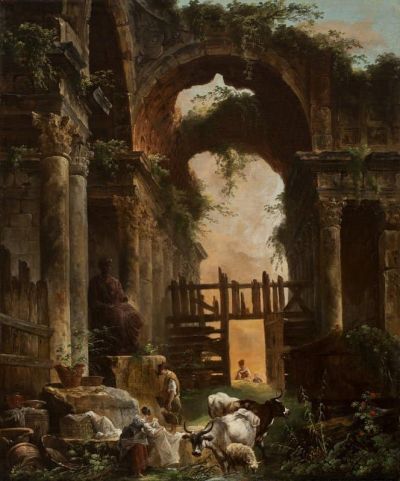 art oil painting reproduction of  Hubert Robert Roman Ruins - 1759 museum quality handmade