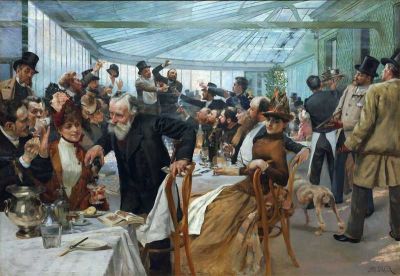 art oil painting reproduction of  Hugo Birger Lunch At Restaurant Ledoyen museum quality handmade