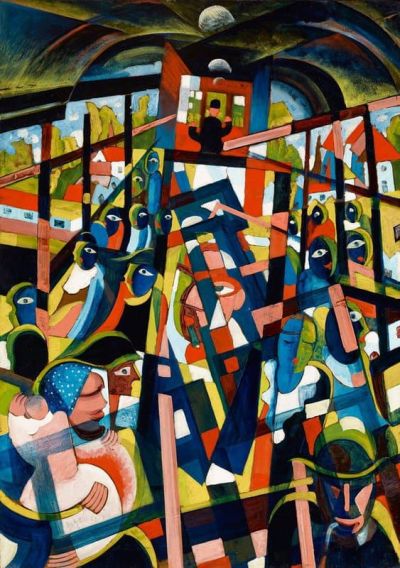 art oil painting reproduction of  Hugo Scheiber On The Tram 1926 museum quality handmade