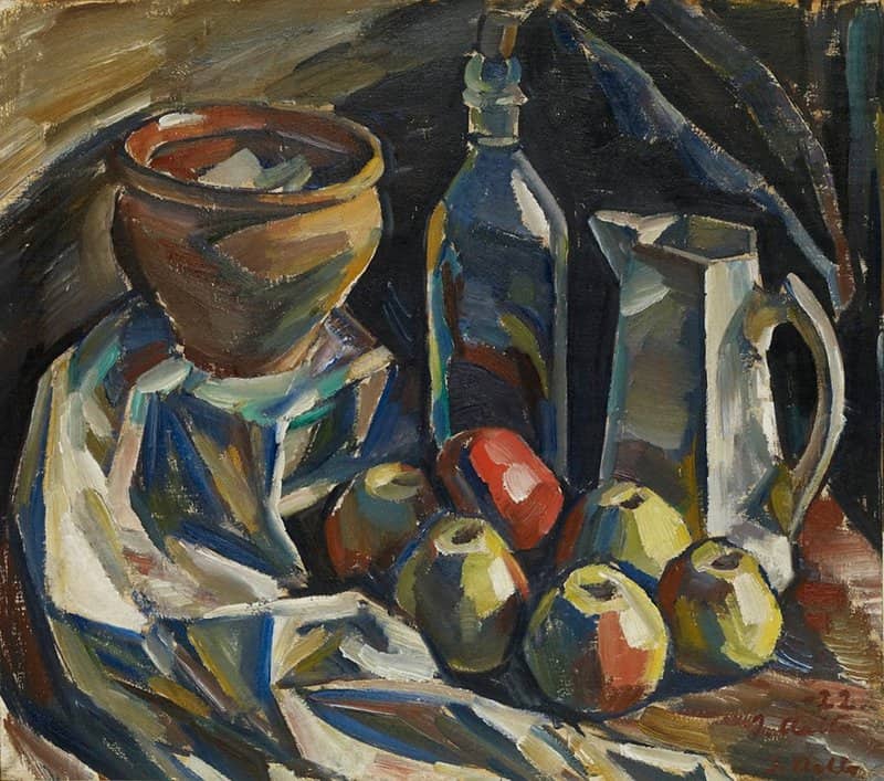 Ilmari Aalto Still Life With Jug Pot Bottle And Apples 1922 museum quality