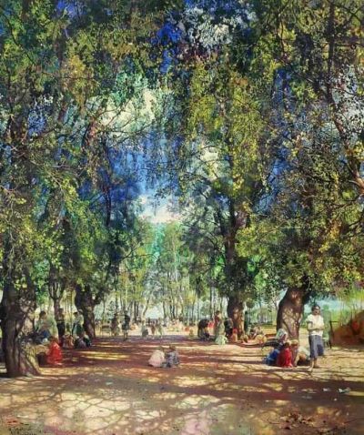 art oil painting reproduction of  Isaak Brodsky Alley In The Park 1930 museum quality handmade