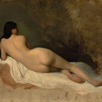 Isidore Pils Study Of A Reclining Nude C. 1841 Hand Painted Reproduction