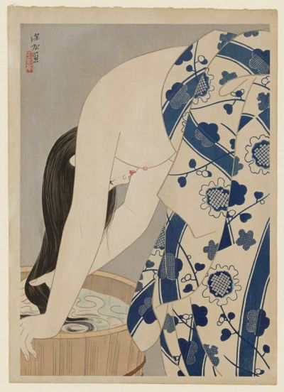 art oil painting reproduction of  It Shinsui Washing The Hair 1952 museum quality handmade