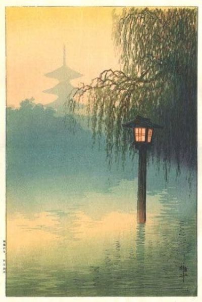 art oil painting reproduction of  Ito Yuhan Lantern In Pond C.1930 museum quality handmade