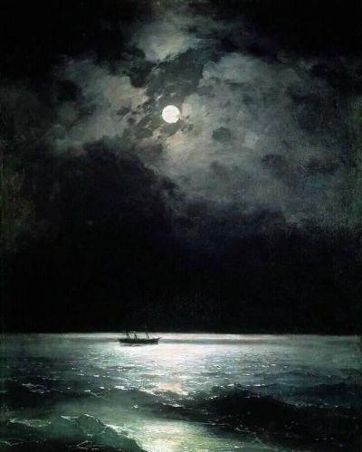 art oil painting reproduction of  Ivan Aivazovsky Black Sea At Night - 1879 museum quality handmade
