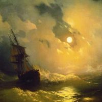 Ivan Aivazovsky Sea View By Moonlight - 1849 Hand Painted Reproduction