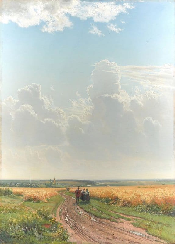 Ivan Ivanovich Shishkin Midday - In The Environs Of Moscow 1869 museum quality
