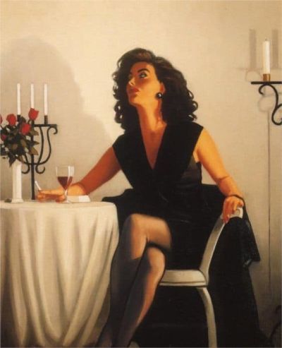 art oil painting reproduction of  Jack Vettriano Table For One museum quality handmade