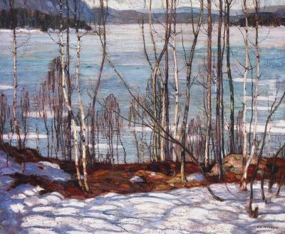 art oil painting reproduction of  Jackson Frozen Lake Early Spring Algonquin Park 1914 museum quality handmade
