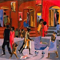 Jacob Lawrence Brownstone 1958 Hand Painted Reproduction