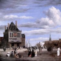 Jacob Van Ruisdael The Dam Square In Amsterdam Ca. 1670 Hand Painted Reproduction