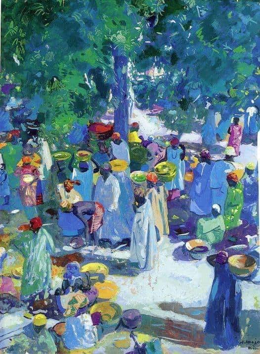 Jacques Majorelle Sudanese Market Bamako - 1945 museum quality