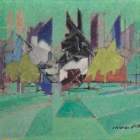 Jacques Villon Paysage Au Cedre Noir 1946