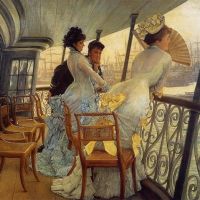 James Tissot The Gallery Of The Hms Calcutta Portsmouth C. 1876 Hand Painted Reproduction