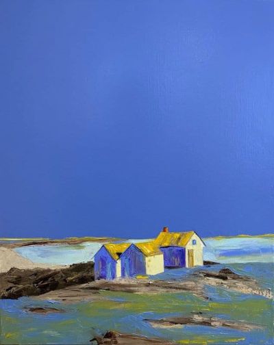 art oil painting reproduction of  Janis H Sanders The Blue House museum quality handmade