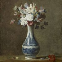 Jean-baptiste-sim On Chardin A Vase Of Flowers 1750