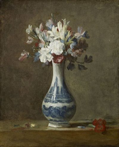 art oil painting reproduction of  Jean-baptiste-sim On Chardin A Vase Of Flowers 1750 museum quality handmade