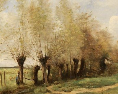 art oil painting reproduction of  Jean-baptiste Camille Corot The Willow Grove 1870 museum quality handmade
