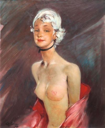 art oil painting reproduction of  Jean-gabriel Domergue Nadine museum quality handmade