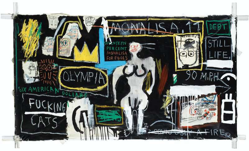 Jean-michel Basquiat Crown Hotel - Mona Lisa Black Background 1982 museum quality