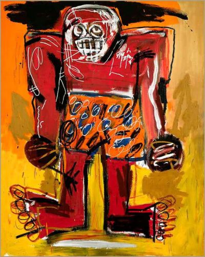 art oil painting reproduction of  Jean-michel Basquiat Sugar Ray Robinson museum quality handmade
