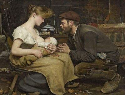 art oil painting reproduction of  Jean Eug Ne Buland Parents Joy - 1903 museum quality handmade