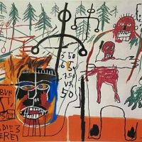 Jean Michel Basquiat By Pine Trees Hand Painted Reproduction