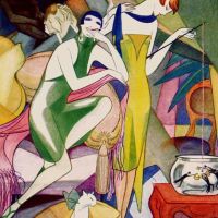 Jeanne Mammen Gold Fischfang 1925 Hand Painted Reproduction