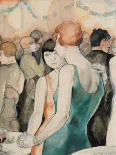 art oil painting reproduction of  Jeanne Mammen Two Women Dancing 1928 museum quality handmade
