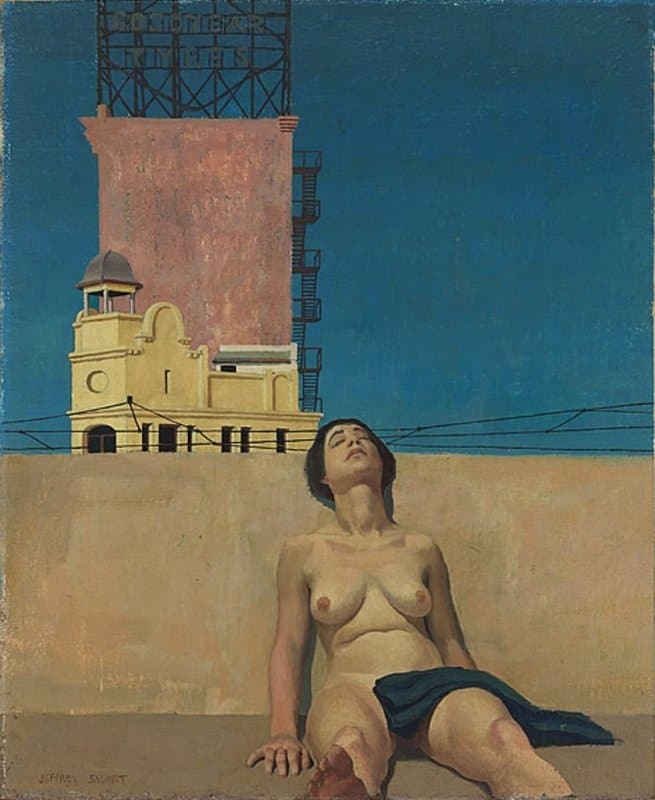 Jeffrey Smart On The Roof Taylor Square 1961 museum quality