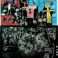 Jm Basquiat Black Tar And Feathers 1982 Hand Painted Reproduction