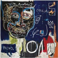 Jm Basquiat Pecho Oreja Hand Painted Reproduction