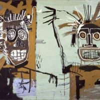 Jm Basquiat Two Heads On Gold - 1982 Hand Painted Reproduction