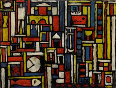 art oil painting reproduction of  Joaqu N Torres-garc A Constructivo A Cinco Tonos 1943 museum quality handmade