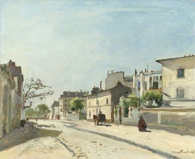 art oil painting reproduction of  Johan Barthold Jongkind Rue Notre-dame Paris 1866 museum quality handmade